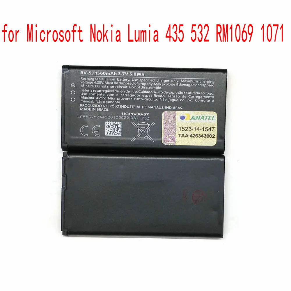 100% новый Ansheng оригинальный BV 5J аккумулятор 1560mAh для Microsoft Nokia Lumia 435 532 RM1069 1071 BV5J