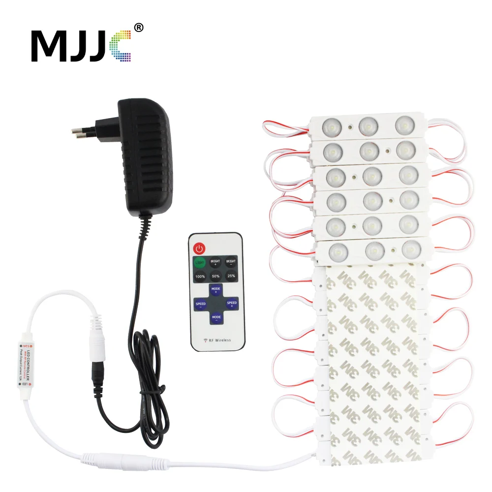 

20 шт. DC 12 В светодиодный модуль RF беспроводной с регулируемой яркостью DIY Kit Light ing водонепроницаемый сверхъяркий SMD 5630 для вывески светильник ...