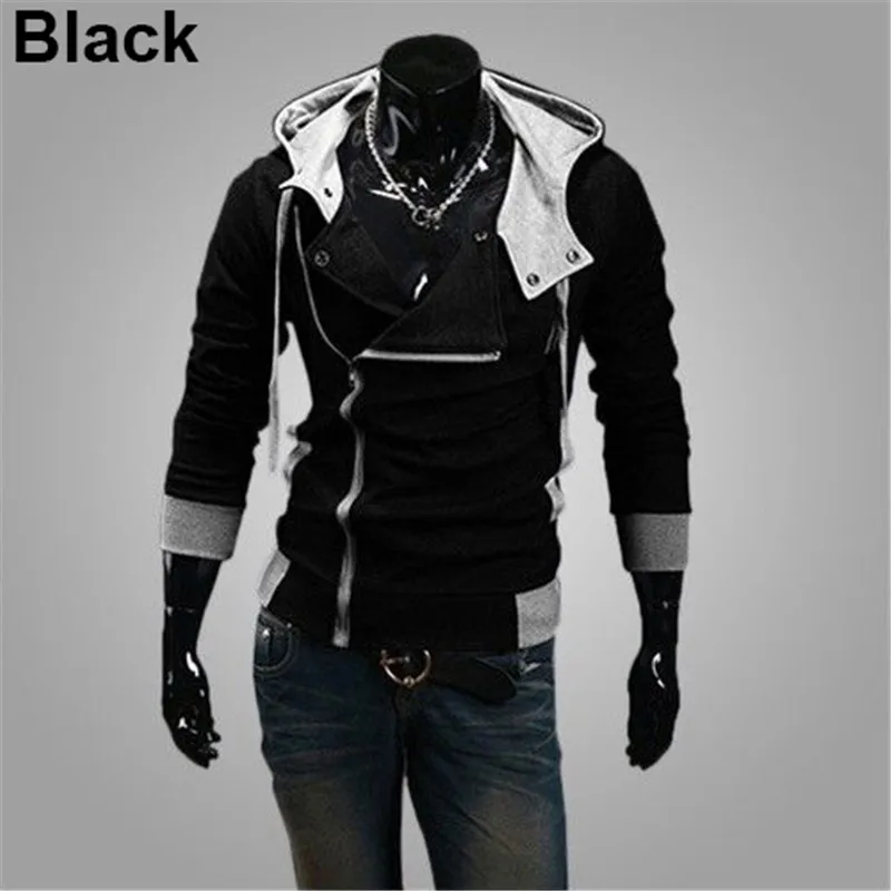 Мужская толстовка с капюшоном длинным рукавом однотонная повседневная