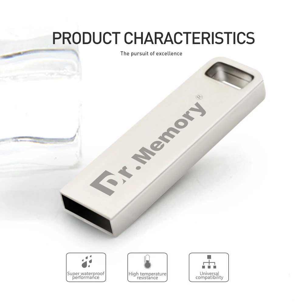 Металлический USB флеш накопитель Dr.Memory объемом 4 Гб флешка на ключи мини 32