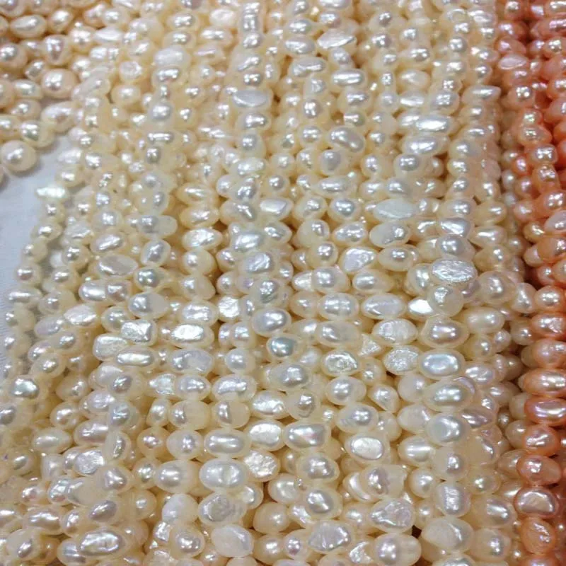freshwater pearl white pink purple 6-7mm 14&quot wholesale nature loose beads DIY jewelry | Украшения и аксессуары