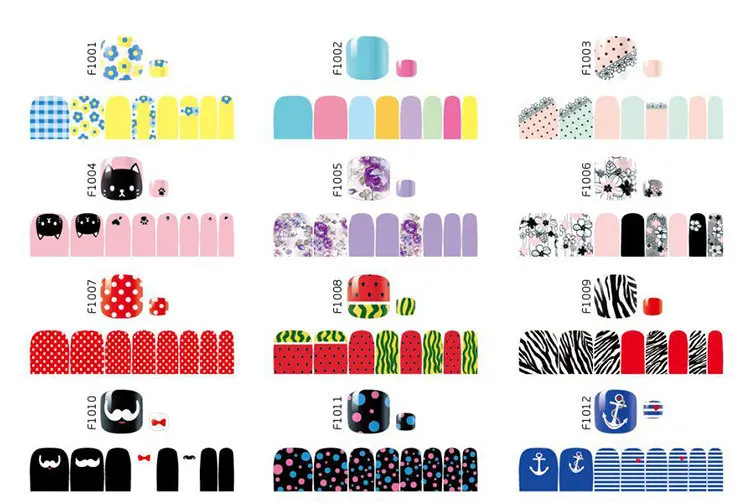 Наклейки для ногтей 50 шт. модный летний клей ног наклейки цветочные узоры дизайн