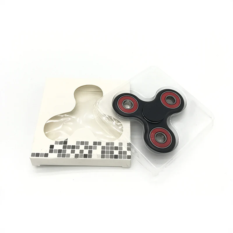 7 Цветов керамика Бусы Tri-Spinner Пластиковые EDC Руки Спиннер Для Аутизма и СДВГ волнуются спинер Долгое Время Анти стресс Игрушки - Цвет: Black Red