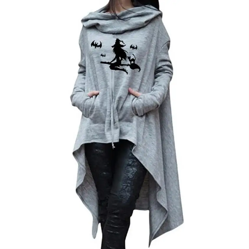 Женские толстовки с буквенным принтом Длинные асимметричные свитшоты милые