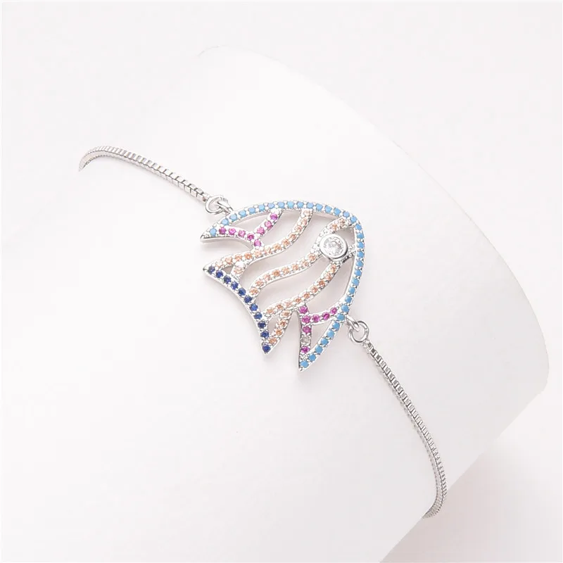 

Cubic Zirconia Fish Bracelets & Bangles Adjustable Pulseras Mujer Charm Bracelet for Women Bridal Wedding Jewelry MBR180148