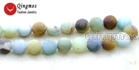 qingmos round frost blue multicolor beads for jewelry making with natural 10mm amazonite stone loose beads strand 15 los637