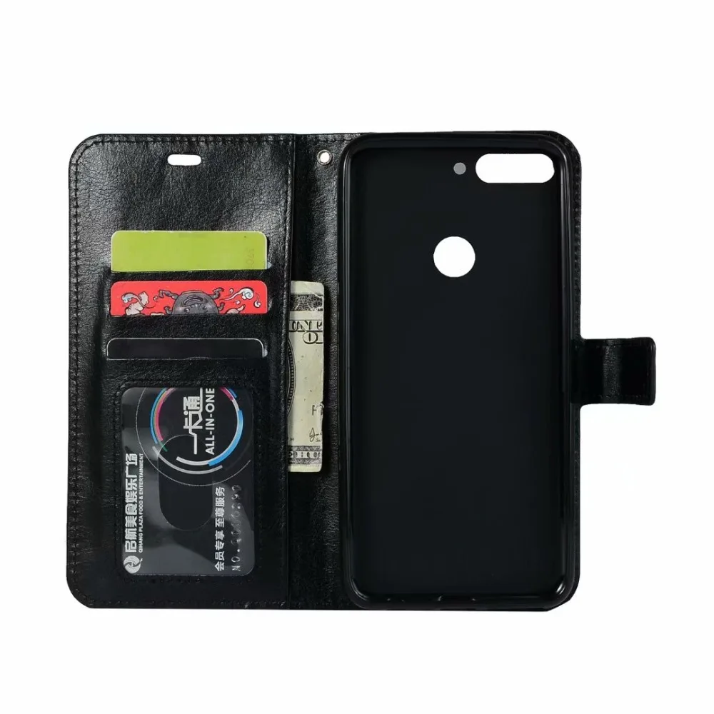 100 шт./лот мягкий чехол кошелек из ТПУ и искусственной кожи Crazy Horse для huawei Honor 10 7C