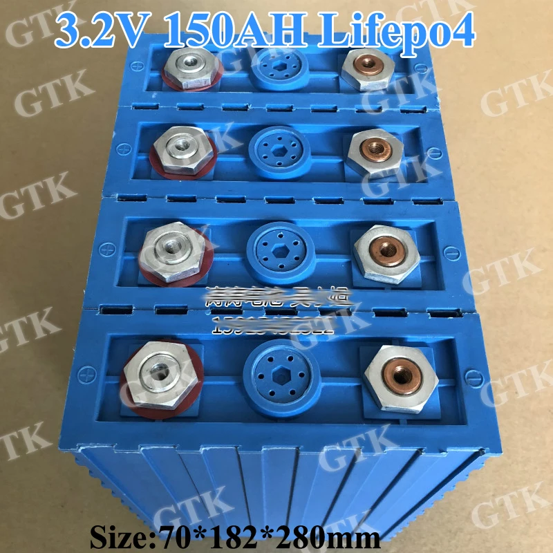 GTK 3 2 v 150Ah lifepo4 аккумулятор большой емкости diy 12v RV мощный инвертор тележка для