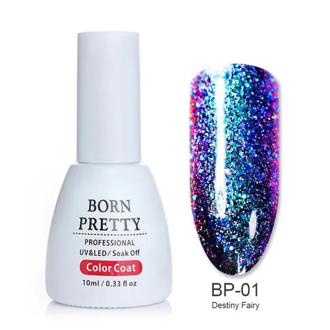 BP-01 Гель для ногтей BORN PRETTY, 10 мл, павлин, хамелеон, голографический УФ-гель, замачиваемый, для маникюра, лак для ногтей, гель, нужен УФ-лампа - Цвет: BP-01