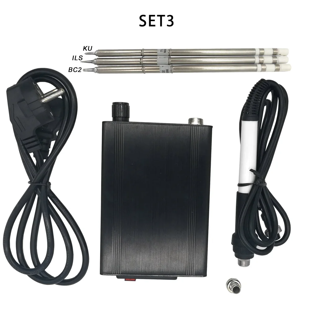 SET3 T12 паяльная станция STM32 0,96 дюймов OLED готовая электрическая паяльная Сварка железные наконечники регулятор температуры чехол с ручкой - Цвет: SET3