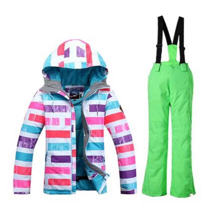 Gsou снег для девочек лыжный Водонепроницаемый ветрозащитная куртка снежной