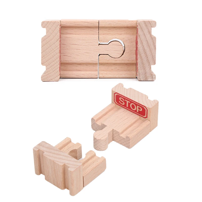 Треки для поезда деревянный трек мост аксессуары железной дороги стоп блок