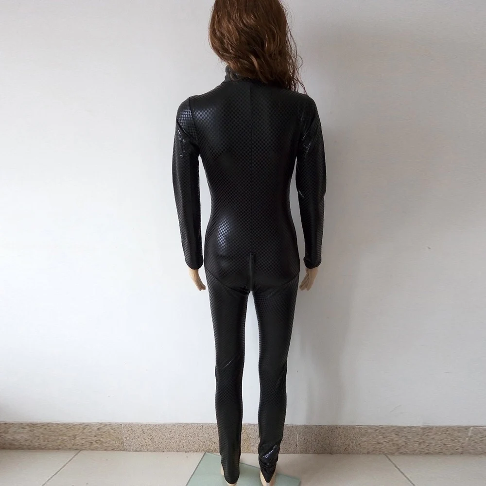 Чудо красота черные пикантные искусственная кожа латекс комбинезон Клубная