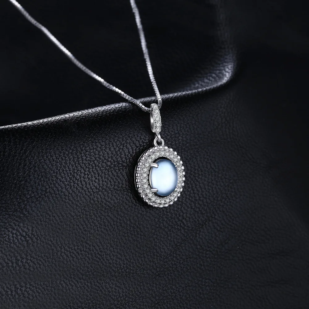 JewelryPalace 1.7ct Подлинная кабошон голубой топаз Halo кулон 925 пробы серебро не включает