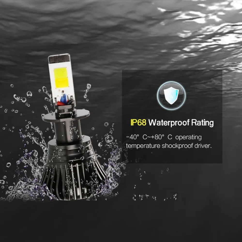 2 шт. 12 В H11 Led H1 H3 H7 H8 HB3 9005 HB4 9006 светодиодная лампа H27 880 881 двухцветный