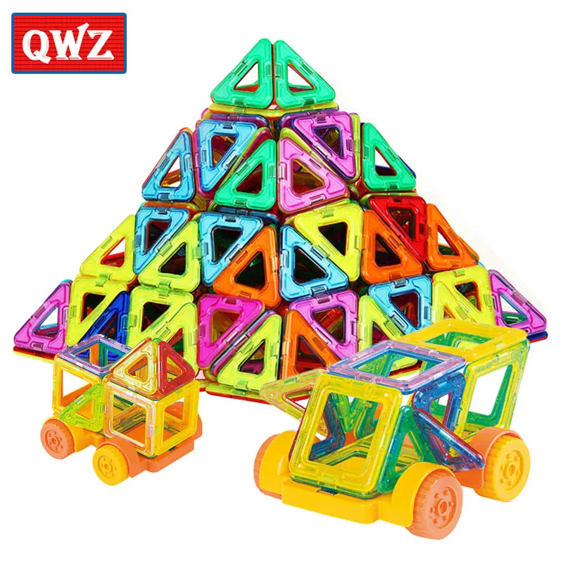 QWZ 32 шт. Мини Магнитный конструктор, набор для строительства, Обучающие кирпичи, магнитные модели, строительные блоки, развивающие игрушки для детей