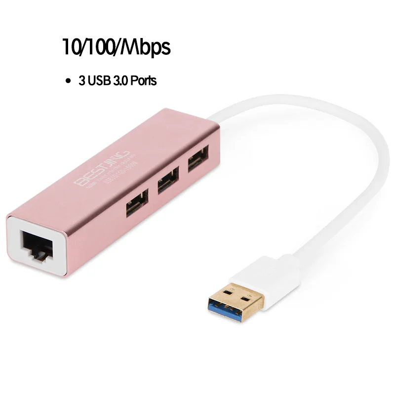 Bestjing 3 Порты USB 0 Ethernet Lan RJ45 сетевой адаптер многофункциональный концентратор