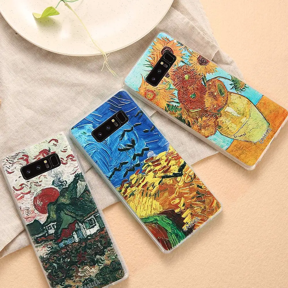 Caseier Телефон чехол для Samsung Galaxy S6 S7 Edge S8 Plus note 8 крышка Ван Гога закат печати Капа coque