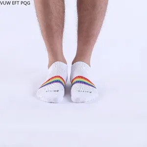 Мужские и женские носки до щиколотки радужные черные и белые летние хлопковые дышащие удобные