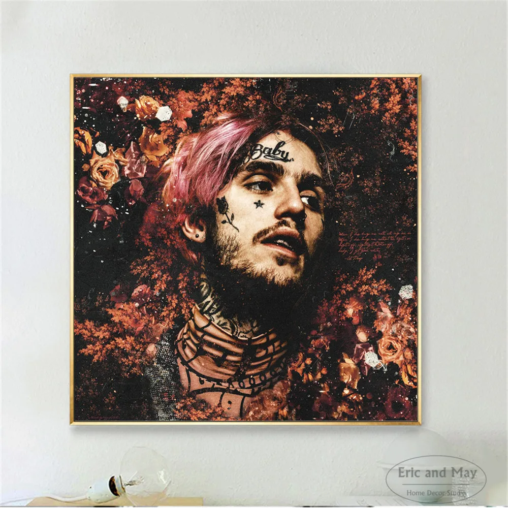 Картина на холсте Hellboy Lil Peep Singer художественные плакаты и принты Настенная