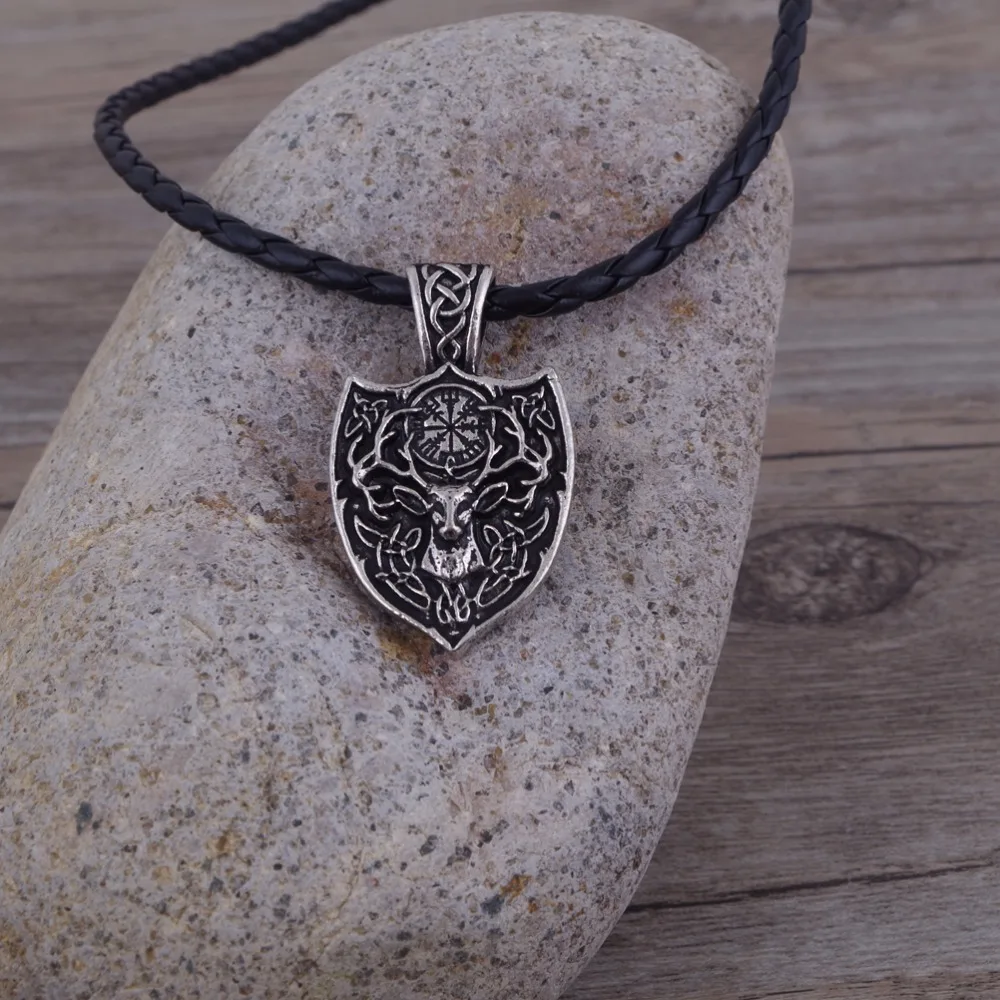 1 шт. Прямая поставка викингов Legendary Aegishjalmur большой двойной олень Sekira ожерелье в