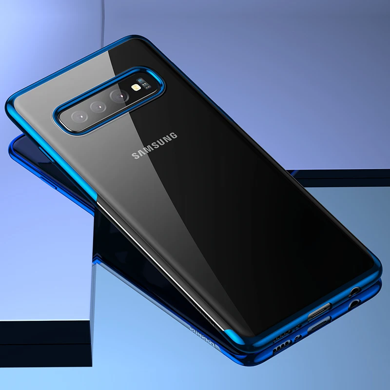 Blue Роскошный чехол для телефона Baseus с покрытием для samsung Galaxy S10 Plus, Ультратонкий Мягкий ТПУ силиконовый чехол для Galaxy s10 Fundas - Цвет: Blue