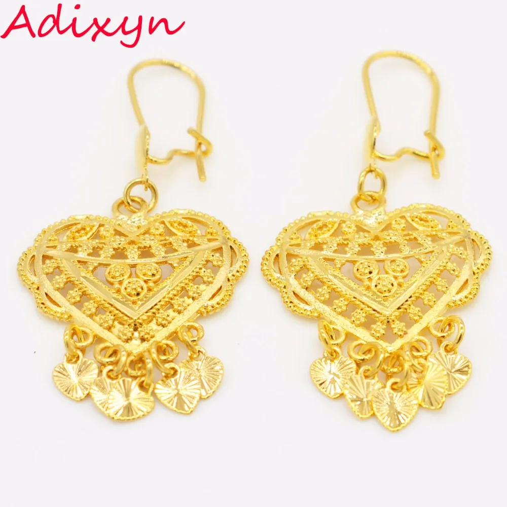 Золотые серьги в форме сердца золотого цвета эфиопские африканские/индийские