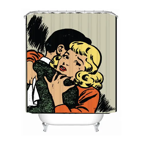 Shower Curtain На заказ Бэтмен Комикс Поп Арт водонепроницаемый занавеска для душа домашняя Ванна Ванная комната s крючки полиэстер ткань разные размеры#180421-Sina-02 - Цвет: Shower Curtain