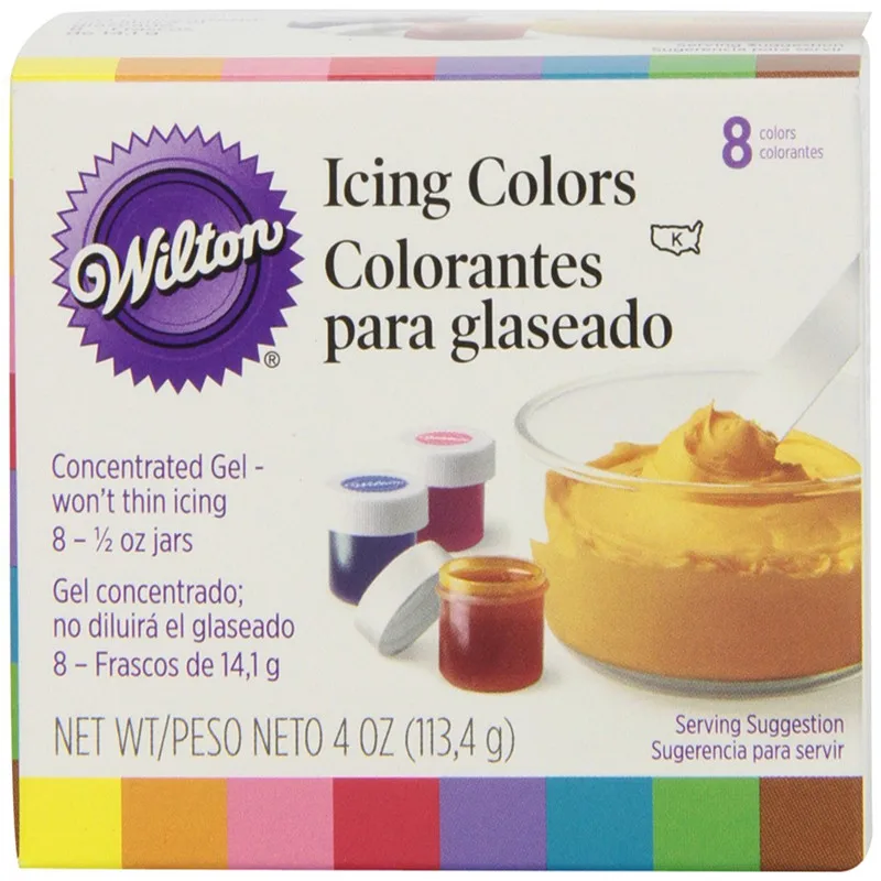 American Wilton пигмент для торта с двойным сахаром пищевая паста выпечки wilton 8 цветов |