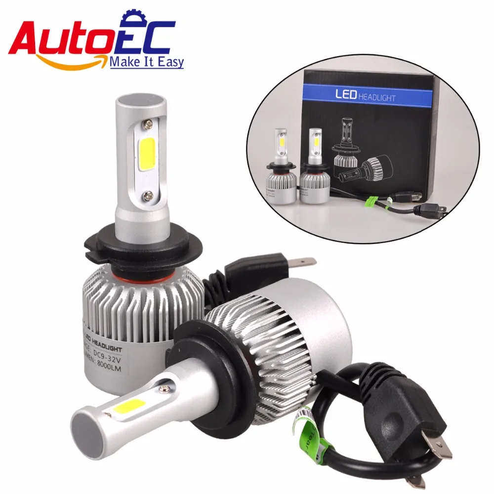 AutoEC 100 набор S2 COB светодиодные фары 42 Вт H1 H4 H7 H11 H13 H3 9004 9005 лампы 8800LM 6000K высокие