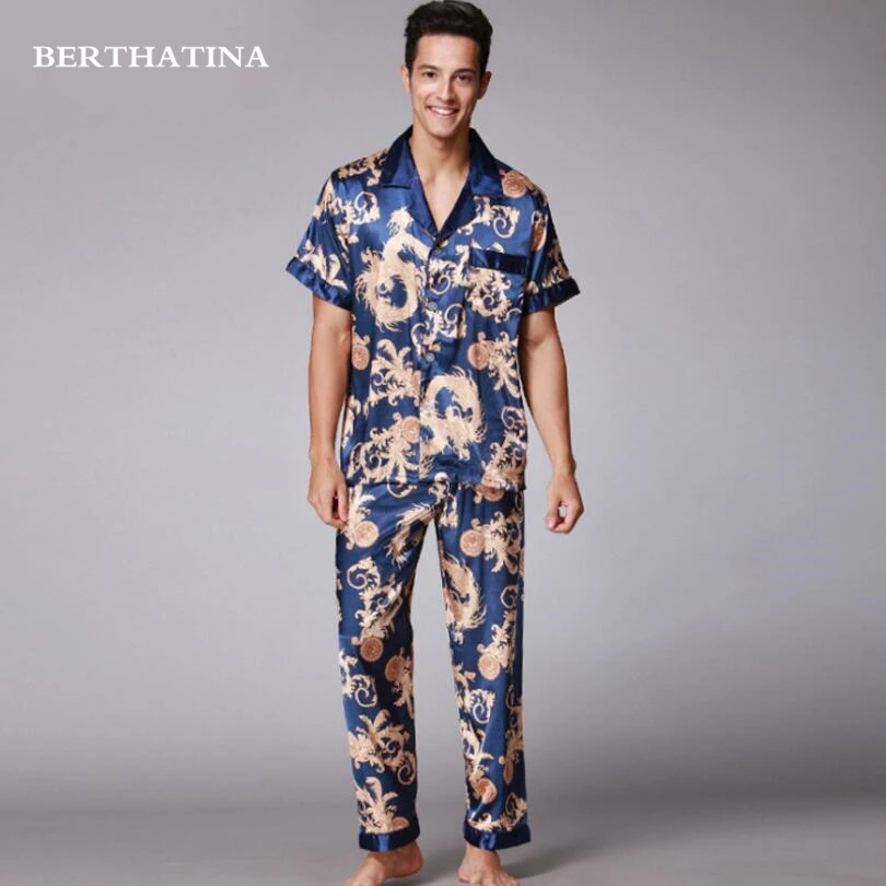 BERTHATINA новинка весны 2018 пижамные комплекты из 2 предметов Мужская атласная пижама