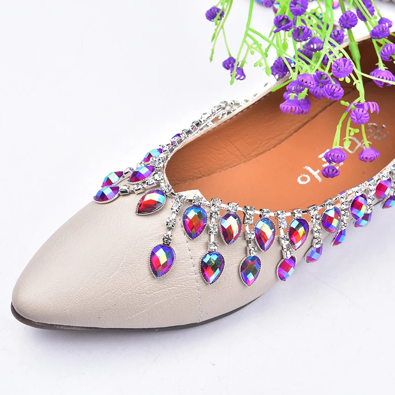 1Yard Colorful Rhinestone Tassel Fringing Chain Crystal AB Teardrop Trim Wedding Dress Decoration Sewing Necklace DIY Garment | Дом и сад
