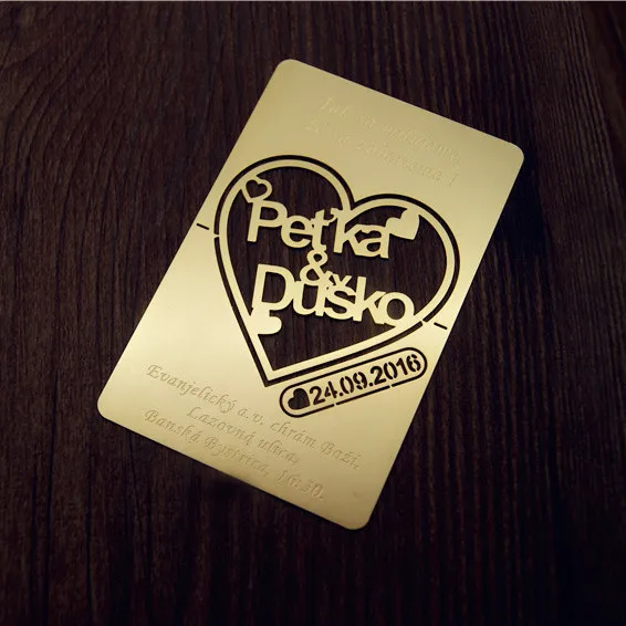 Бесплатная доставка Золотая лазерная резка металлическая Свадебная