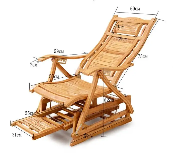 Современное бамбуковое кресло качалка рокер для взрослых мебель из натурального