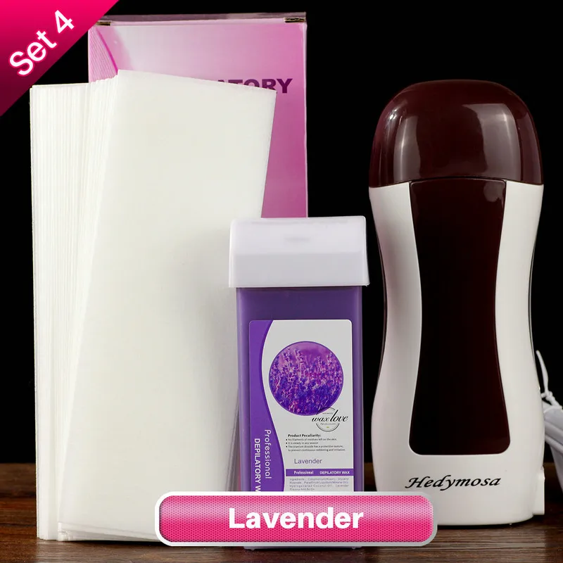 Set4 Lavender Hedymosa бренд Кофе воском нагревательный аппарат удаления волос депиляция жидкость для снятия для бритья лица/тела Эпилятор 110 V/220-240 V 50/60Hz - Цвет: Set4 Lavender
