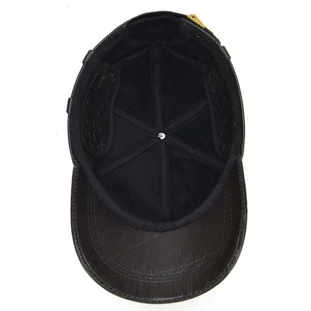 Мужская бейсболка из натуральной кожи повседневная Кепка коровьей бейсболки