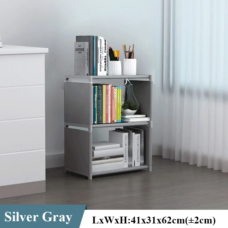 Grey 3L A Многослойная простая сборная книжная полка угловой шкаф для хранения мелочей органайзер для книг легкая передвижная полка книжный шкаф детский домашний декор - Цвет: Grey 3L A