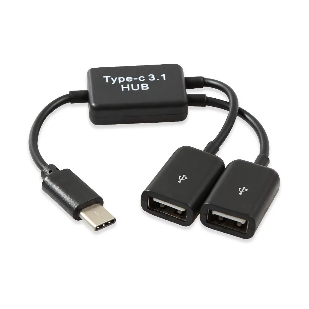HFES новый тип C OTG USB 3 1 Male to Dual 2 0 Female Charge Port HUB Cable Y Splitter | Электроника