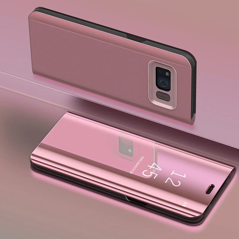 Зеркальный чехол для samsung Galaxy S8, откидная крышка, зеркальный смарт-чип внутри для samsung S8 Plus Note 8 S9 S9 plus, чехол для телефона