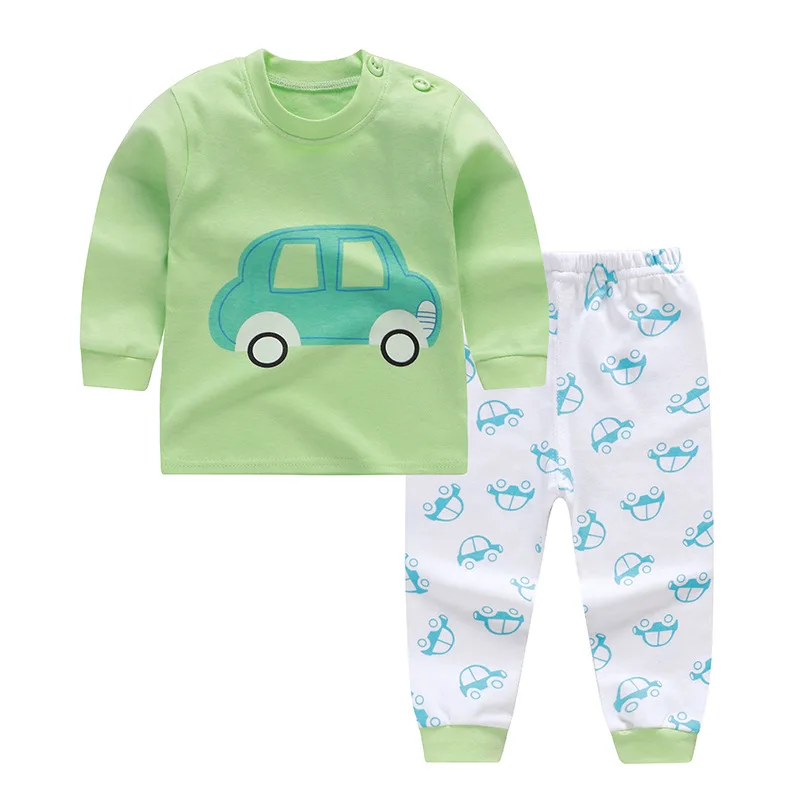Style 2 Loozykit/Новинка г.; Стильный хлопковый комплект для маленьких мальчиков и девочек; одежда с длинными рукавами для малышей; осенние штаны; домашний повседневный комплект нижнего белья - Цвет: Style 2