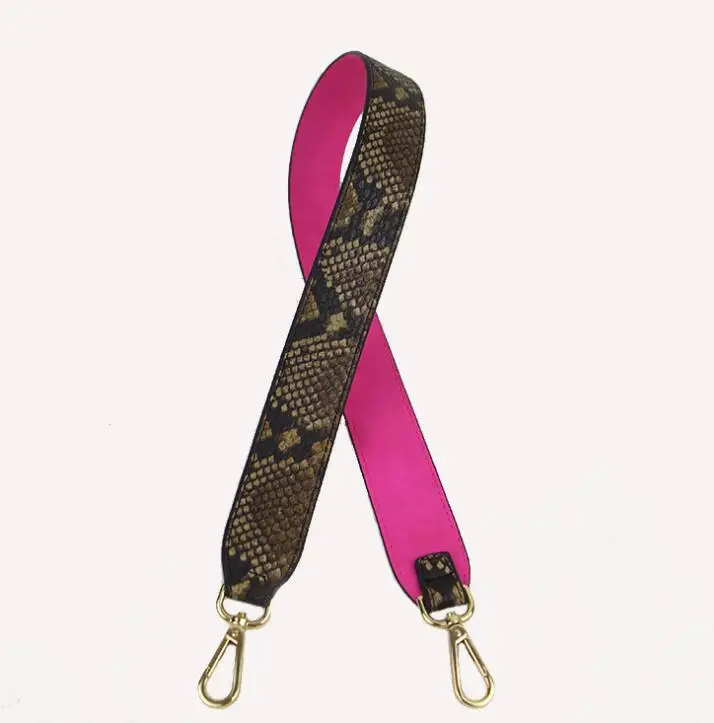 Rose Red snake Модная сумка из искусственной кожи на ремне со змеиным леопардовым узором сумка на ремне шикарная сумка аксессуары трендовые женские Наплечные ремни для сумок - Цвет: Rose Red snake