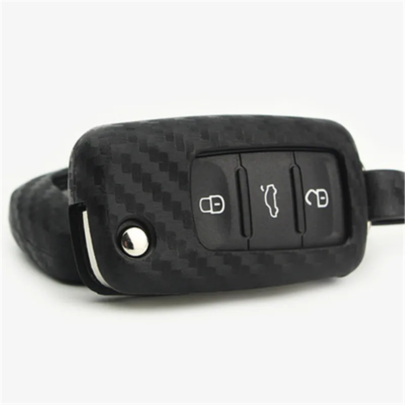 Чехол для ключей Peacekey из углеродного волокна VW Volkswagen Jetta Golf 4 5 6 Polo Bora|Кольца
