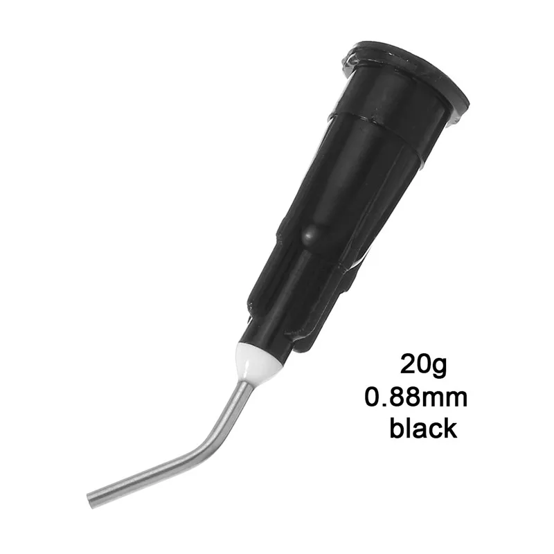 0.88mm Black 100 шт. оросительные изогнутые иглы наконечники сварочный поток стоматологический поток герметик Etchant композитная Смола кислота шприц для реактивов наконечники оборудование - Цвет: 0.88mm Black