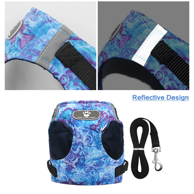 Поводок и поводок для кошек собак регулируемый светоотражающий жилет щенков