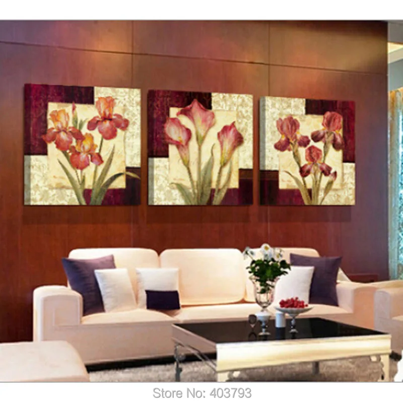 

Американский стиль 3 шт./лот Современный абстрактный художественный принт картина маслом Настенный декор холст без рамки пейзаж цветок