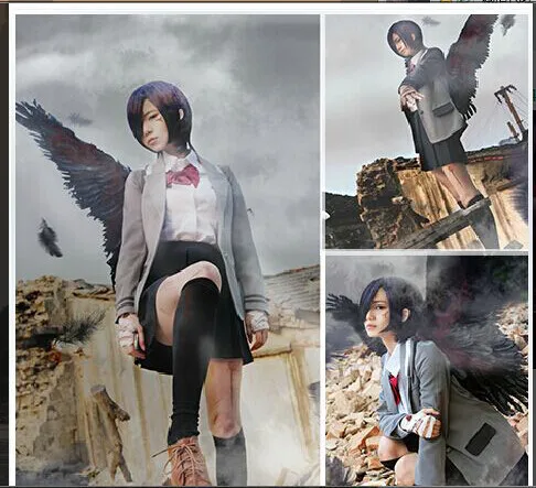 Костюм для косплея аниме тоуль киришима тука 3 в 1 футболка + юбка бабочка большие