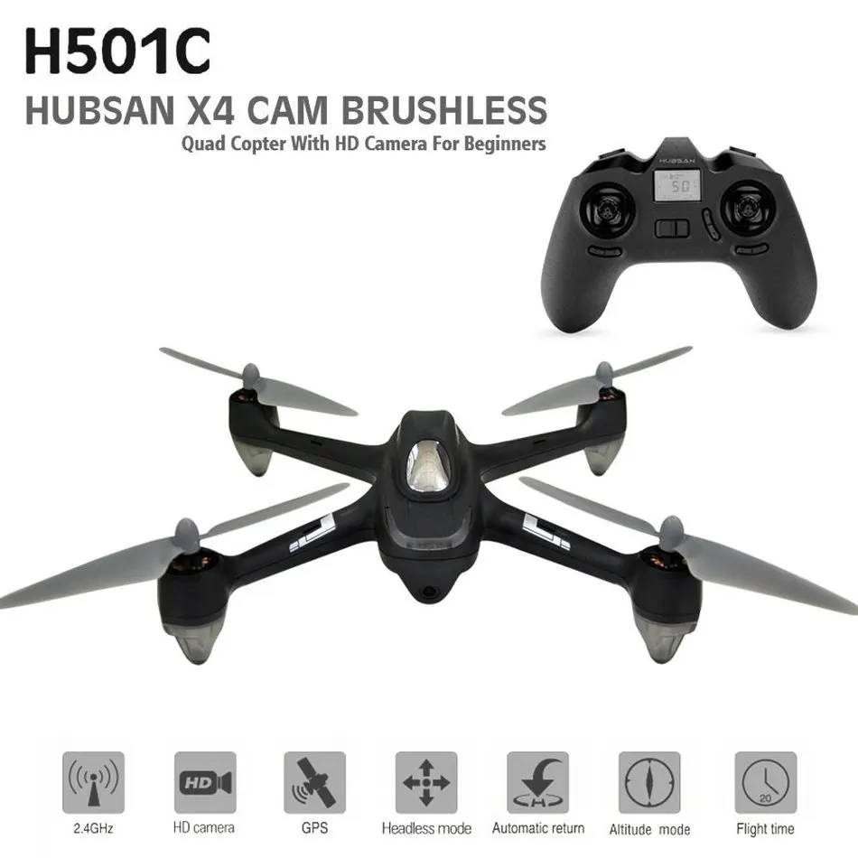 Hubsan X4 Drone Дрон бесщеточный GPS RC Quadcopter с 1080 P HD Камера headless режим дроны одним из