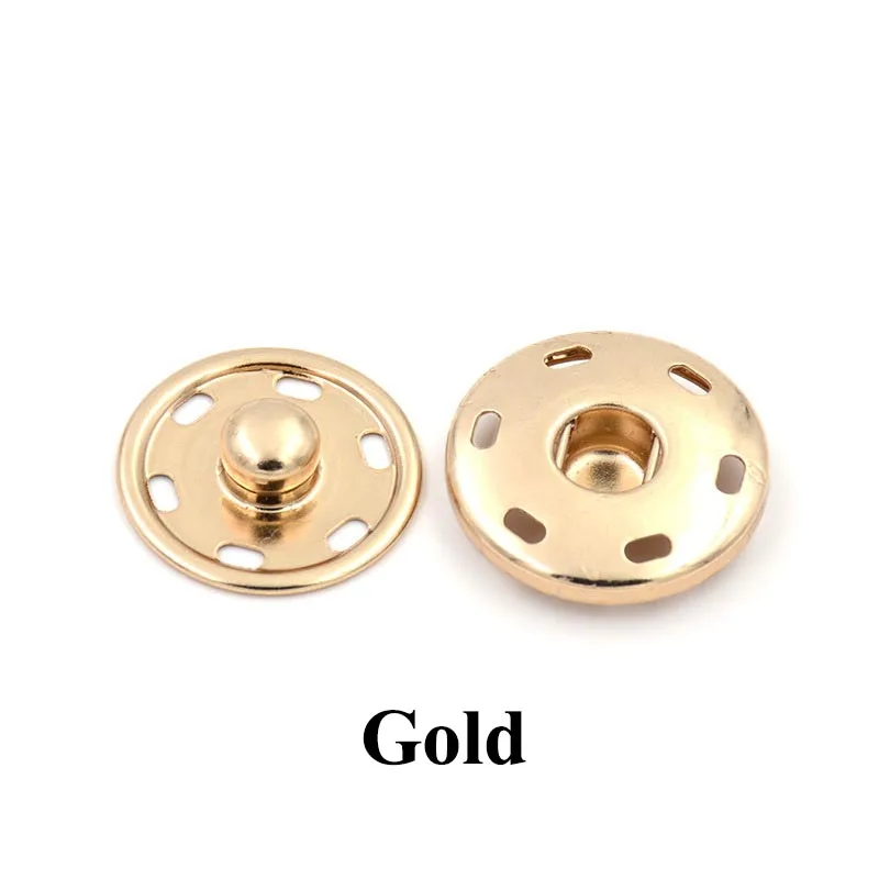 Gold Meetee 20 штук 12/15/19/21/25 мм металлические застежки-кнопки куртка из искусственной кожи pu ветровка Невидимый/простеганные аксессуары «сделай сам» - Цвет: Gold