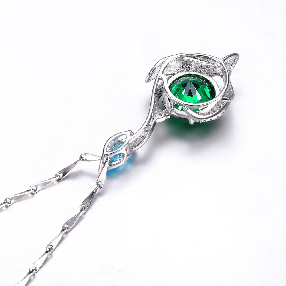 Jrose Роскошный зеленый нано русский женский кулон из твердого стерлингового