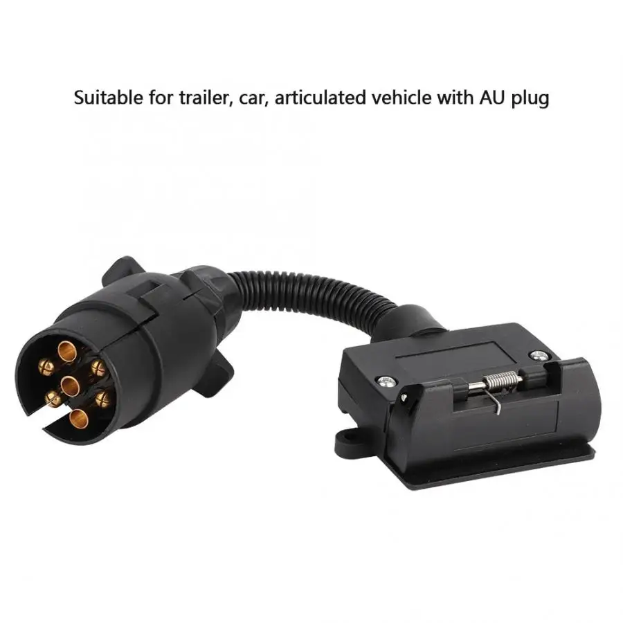 EU 7 Way to AU Flat Blade Trailer Towbar Towing Socket Plug Adapter Connector Car New | Автомобили и мотоциклы